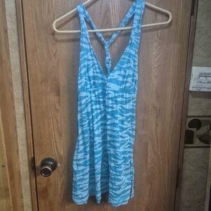 Arizona Jean Company Teal and Aqua Zebra-Pattern Tank Top.   Box 39